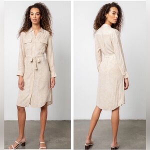 Rails Alix Dress in Reptile Print - Belted Midi Shirt Dress